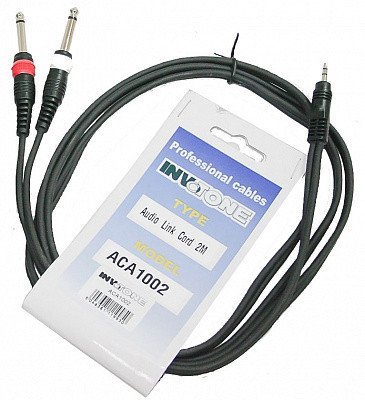 Invotone ACA1002 - Аудио кабель, stereo jack 3,5 <-> 2 x mono jack 6,3 длина 2 м